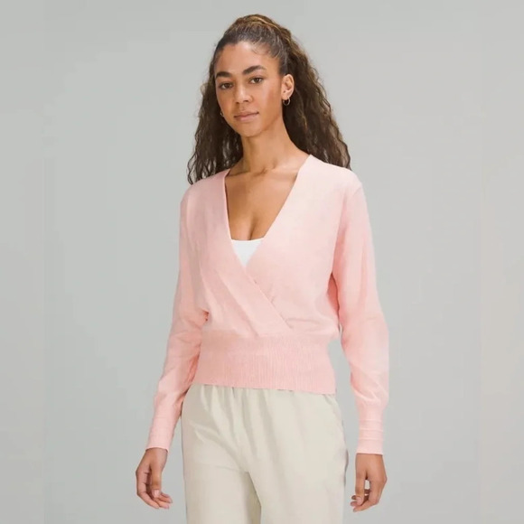 Lululemon Crossover Ribbed Waist Heathered Dew Pink 6 - Picture 1 of 13